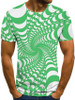 Men's 3D Graphic Plus Size T-shirt Print Short Sleeve Casual Tops Streetwear Exaggerated Round Neck Black Blue Purple / Summer