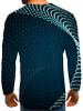 Men's 3D Graphic Plus Size T-shirt Print Long Sleeve Daily Tops Elegant Exaggerated Round Neck Green