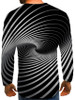 Men's 3D Graphic Plus Size T-shirt Print Long Sleeve Daily Tops Elegant Exaggerated Round Neck Black