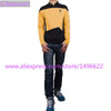 Star Trek Cosplay Costume The Next Generation Yellow Shirt Uniform Tee For Men Coat Halloween Party Prop