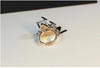 Women's Rose Gold Color Ring Crystal Cube Geometric Blue Zircon Red Clear or Purple