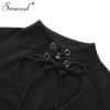 Choker cut sexy long sleeve crop top