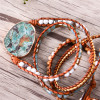 Leather Wrap Beaded Boho Bracelet