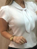 Women's Blouse Shirt Solid Colored Plain Shirt Collar Tops Basic Top White Black Orange-0207813