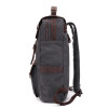 Backpack men waterproof canvas vintage large travel rucksack laptop bag real cow leather college students school bookbag