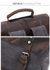Backpack men waterproof canvas vintage large travel rucksack laptop bag real cow leather college students school bookbag