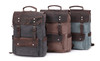 Backpack men waterproof canvas vintage large travel rucksack laptop bag real cow leather college students school bookbag