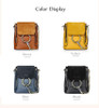 Backpack women popular metal rings mini chain shoulder leather vintage summer school