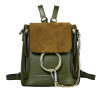 Backpack women popular metal rings mini chain shoulder leather vintage summer school