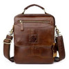 Briefcase men genuine cow leather crossbody shoulder bag messenger fashion business handbag