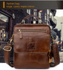 Briefcase men genuine cow leather crossbody shoulder bag messenger fashion business handbag