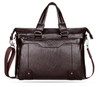 Briefcase male famous brand fashion simple business pu leather laptop casual travel bags shoulder
