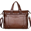 Briefcase male famous brand fashion simple business pu leather laptop casual travel bags shoulder