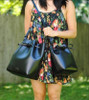 Bag women real leather bucket genuine shoulder handbag