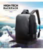 Backpack men computer schoolbags waterproof school leather fashion travel usb charge