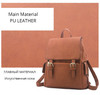 Backpack women shoulder function bag material pu leather travel