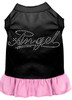 Rhinestone Angel Dress Black With Light Pink