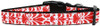 Damask Red Nylon Dog Collar
