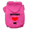 Bitches Love Me Screen Print Pet Hoodies Size