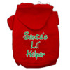 Santa's Lil' Helper Screen Print Pet Hoodies Size