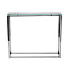 Euro Style Sandor Clear Glass Top Console Table, Chromed Steel Base