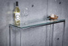 Euro Style Sandor Clear Glass Top Console Table, Chromed Steel Base