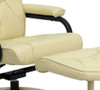 Flash Furniture Contemporary Multi-Position Recliner and Ottoman with Wrapped Base in Cream LeatherSoft