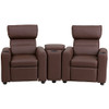 Flash Furniture Kid's Brown LeatherSoft Reclining Theater Seating with Storage Console