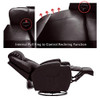 Mecor Massage Recliner Chair PU Leather Recliner Chair with Heat Rocker Recliner with 360 Degree Swivel/Cup Holders/Remote Control for Living Room (Brown)