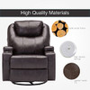 Mecor Massage Recliner Chair PU Leather Recliner Chair with Heat Rocker Recliner with 360 Degree Swivel/Cup Holders/Remote Control for Living Room (Brown)
