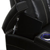 Seatcraft Omega Home Theater Seating - Leather Gel - Power Recline - Power Headrests - USB Charging - Lighted Cup Holders - Center Storage Console (Loveseat, Black)