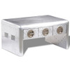 vidaXL Aluminum Aviator Coffee Side Bedside Storage Table Nightstand 3 Drawers