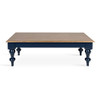 Kate and Laurel Sophia Rustic Wood Top Coffee Table, Navy Blue