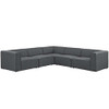 Modway Mingle Contemporary Modern 5-Piece Sectional Sofa Set in Gray