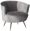 Safavieh Home Collection Arlette Retro Glam Grey Velvet Accent Chair