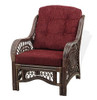 Malibu Lounge Armchair Natural Rattan Wicker Design with Dark Brown Cushion, Dark Brown Malibu Lounge Armchair Natural Rattan Wicker Design with Dark Brown Cushion, Dark Brown