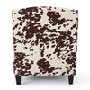 Christopher Knight Home Elysabeth Studded Velvet Club Chair, Milk Cow / Dark Brown