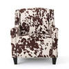 Christopher Knight Home Elysabeth Studded Velvet Club Chair, Milk Cow / Dark Brown
