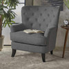 Christopher Knight Home Anikki Tufted Fabric Club Chair, Charcoal / Dark Brown