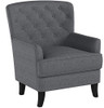 Christopher Knight Home Anikki Tufted Fabric Club Chair, Charcoal / Dark Brown