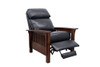 BarcaLounger Mission Manual Push Back Leather Recliner Chair Shoreham Blue
