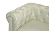 Divano Roma Classic Chesterfield Scroll Arm Tufted Leather Match Accent Chair (Beige)