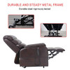 Irene House Dual Motor Lift Chair Recliners for Elderly Infinite Position Dual Power Recliner Up to 300 LBS Soft Leather Electric Power Lift Recliner Chair Sofa with Side Pocket (Red Brown Leather)