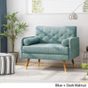 Christopher Knight Home Nour Fabric Mid-Century Modern Club Chair, Blue, Natural