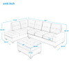 Harper & Bright Designs Sectional Sofa 3 Piece Sofa Sets Couches with Reversible Chaise Lounge Storage Ottoman and Cup Holders for Living Room (Brown)