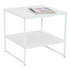Household Essentials Square 2-Tier White End Table,