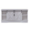 BELLEZE Modern Farmhouse 58" Sliding TV Stand Console with Storage for TVs Up to 65", Sargent Oak