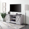 BELLEZE Modern Farmhouse 58" Sliding TV Stand Console with Storage for TVs Up to 65", Sargent Oak
