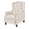 B BAIJIAWEI Recliner Wingback Chair - Tufted Arm Chair Recliner - Massage Recliner Chair with Heat - Fabric Push Back Recliner with Remote Control, Heating Function, Adjustable Backrest