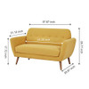 GIA Mid Century Sofa, Love Seat, Yellow Linen